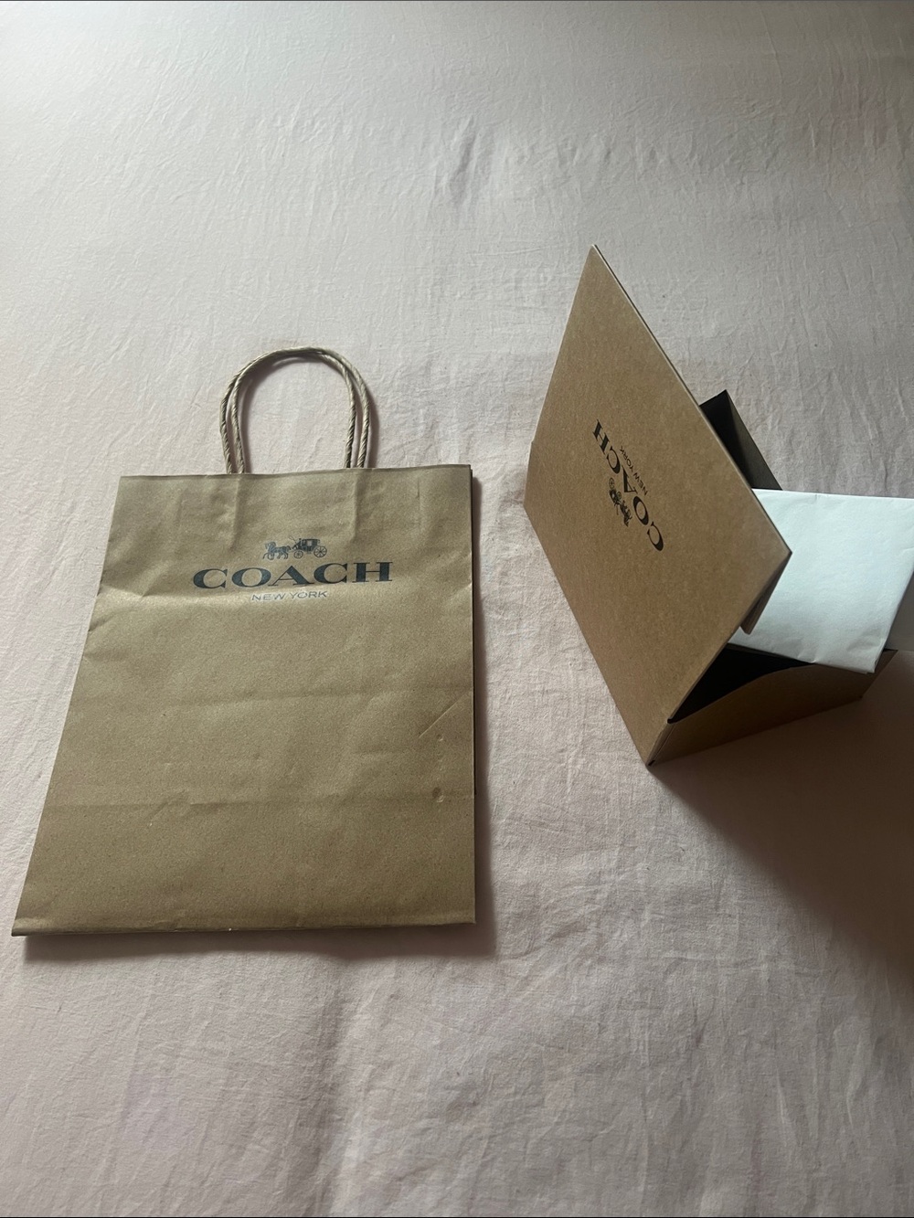 Coach Brown Branded Gift Bag and Box Set